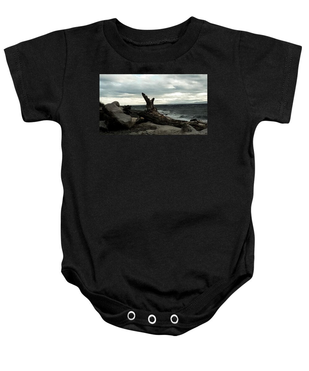 Burnt wood  - Baby Onesie
