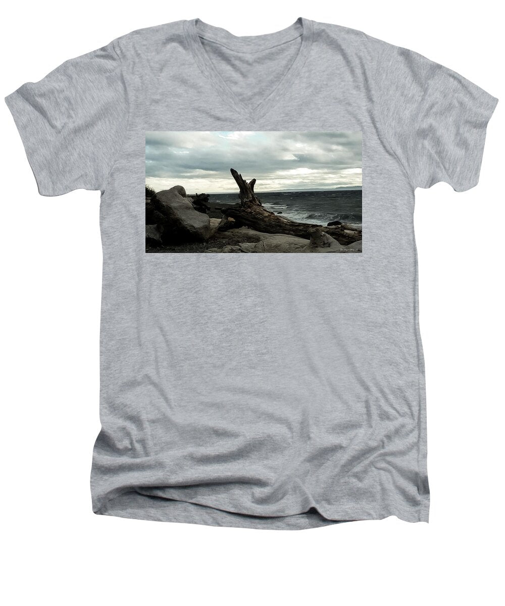 Burnt wood  - Men's V-Neck T-Shirt