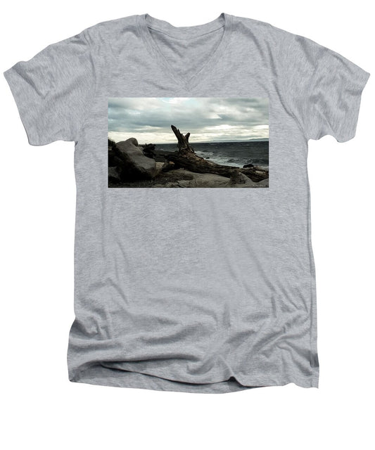Burnt wood  - Men's V-Neck T-Shirt