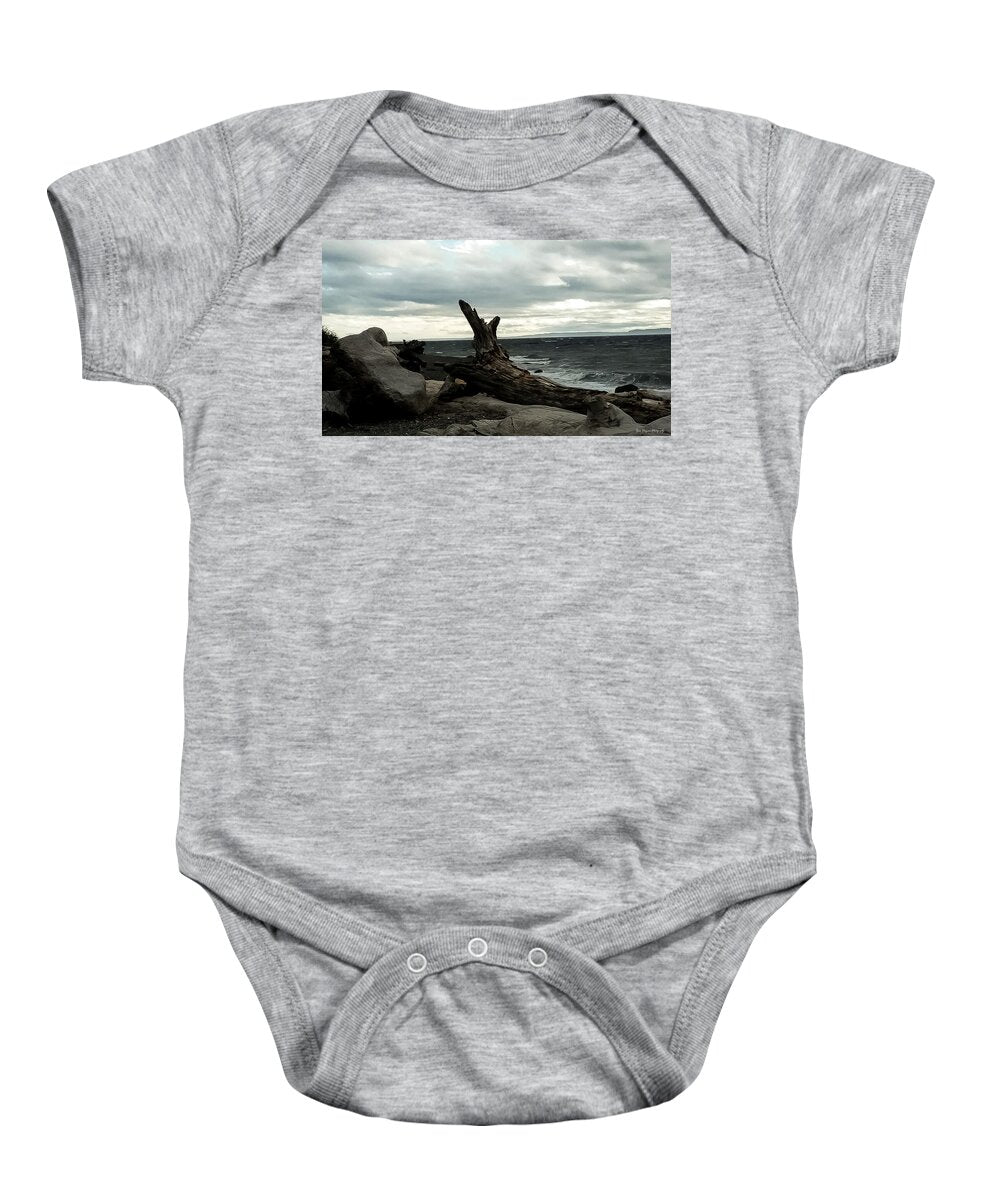 Burnt wood  - Baby Onesie