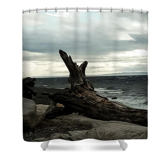Burnt wood  - Shower Curtain