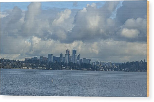 Clouds above the city  - Wood Print