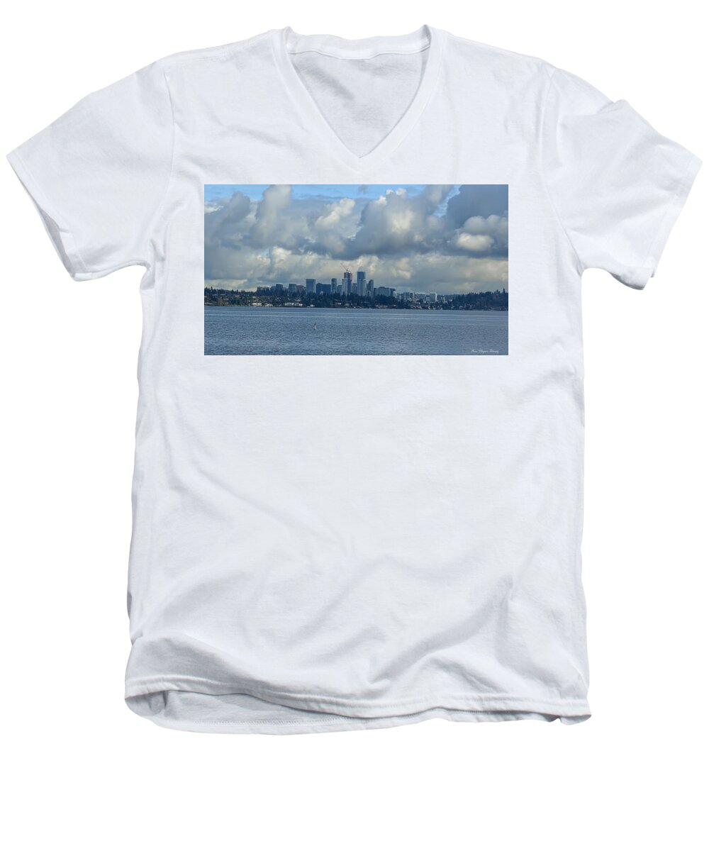 Clouds above the city  - Men's V-Neck T-Shirt