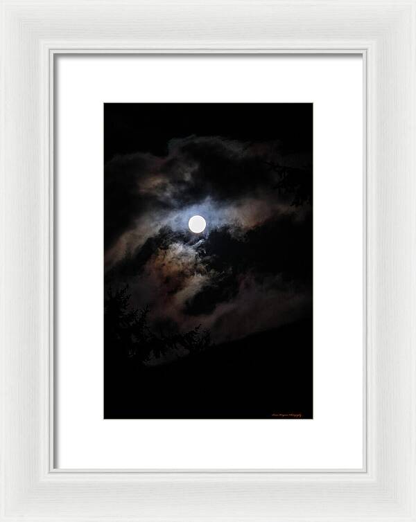 Clouds around the moon  - Framed Print