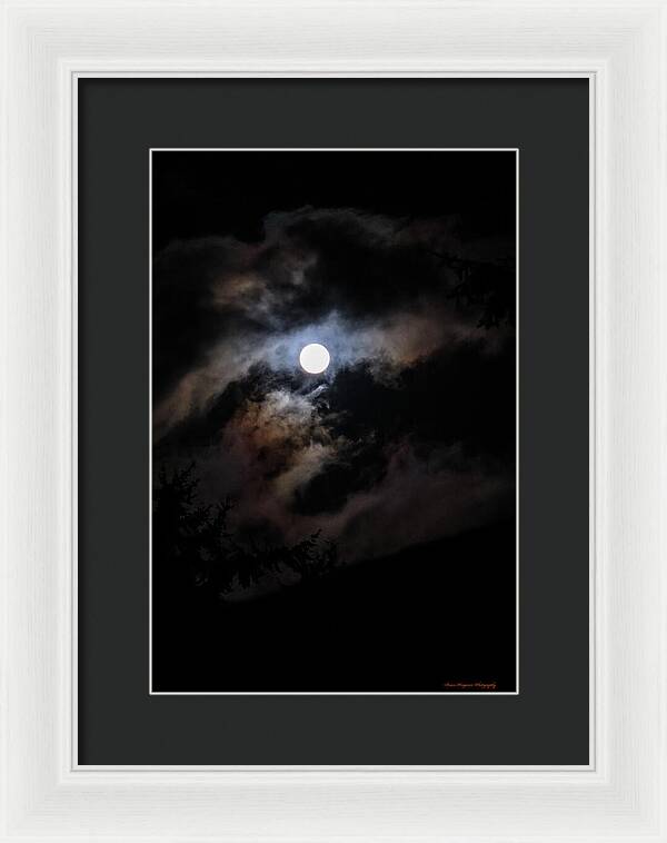 Clouds around the moon  - Framed Print