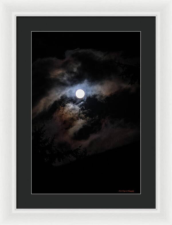 Clouds around the moon  - Framed Print