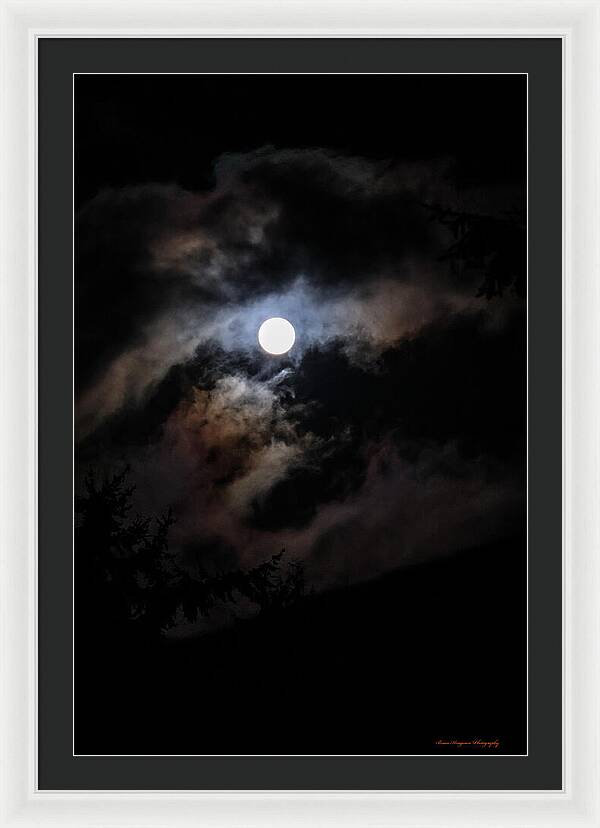 Clouds around the moon  - Framed Print
