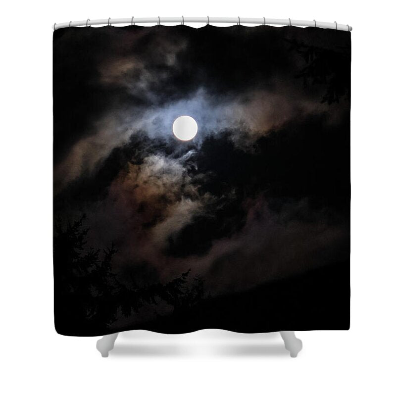 Clouds around the moon  - Shower Curtain