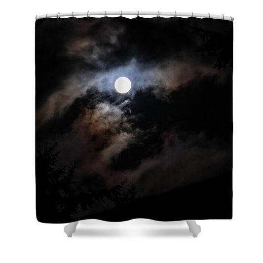 Clouds around the moon  - Shower Curtain