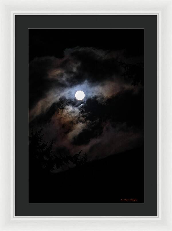 Clouds around the moon  - Framed Print