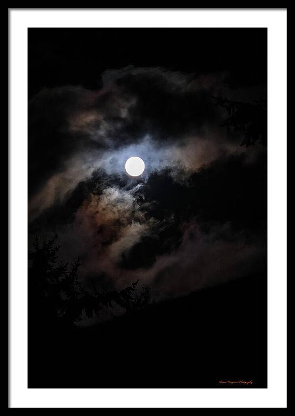Clouds around the moon  - Framed Print