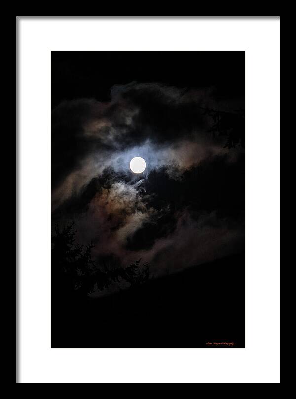 Clouds around the moon  - Framed Print