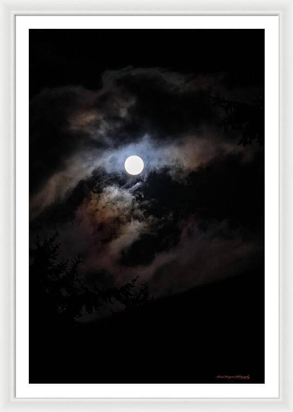 Clouds around the moon  - Framed Print