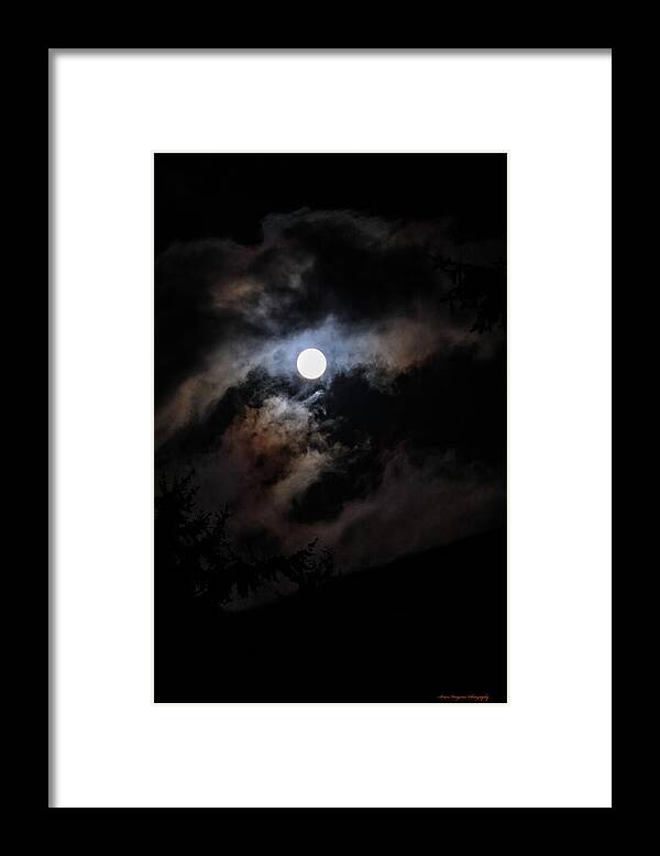 Clouds around the moon  - Framed Print