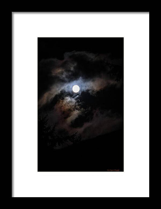 Clouds around the moon  - Framed Print