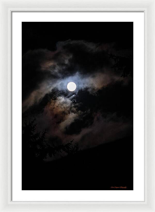 Clouds around the moon  - Framed Print