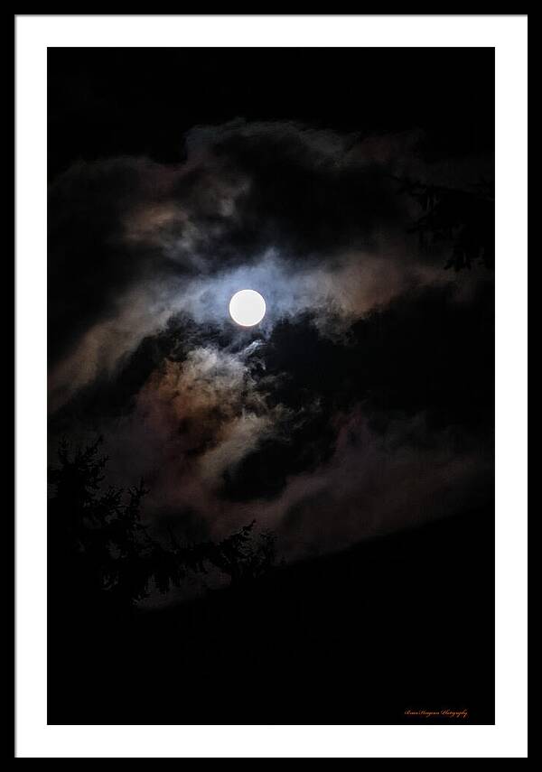 Clouds around the moon  - Framed Print