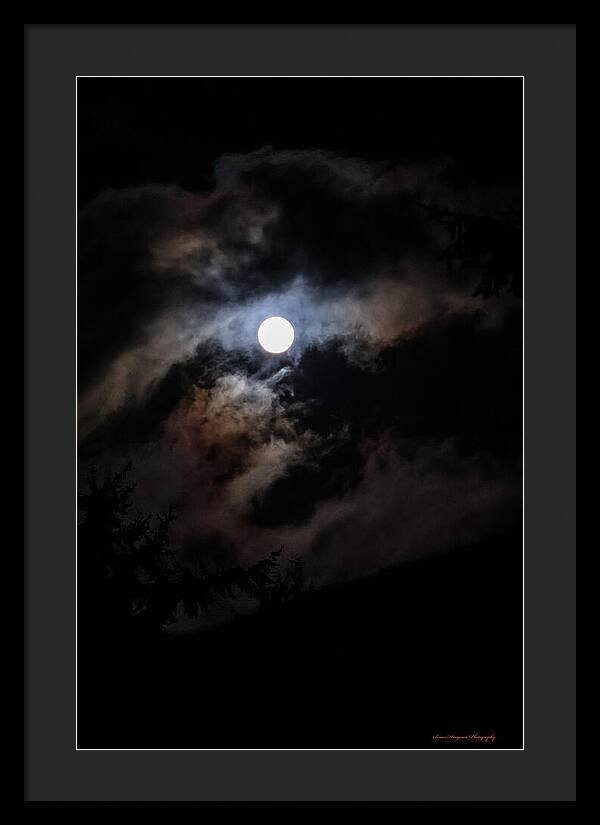 Clouds around the moon  - Framed Print