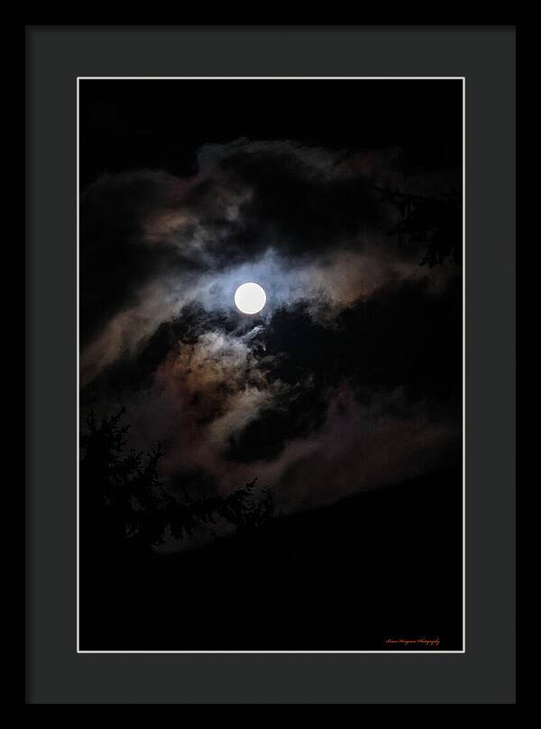 Clouds around the moon  - Framed Print