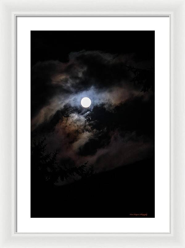 Clouds around the moon  - Framed Print