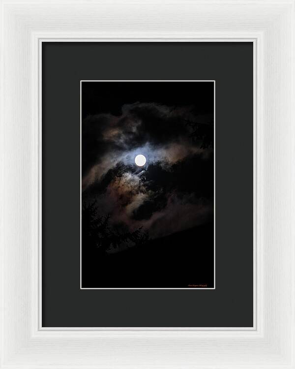 Clouds around the moon  - Framed Print