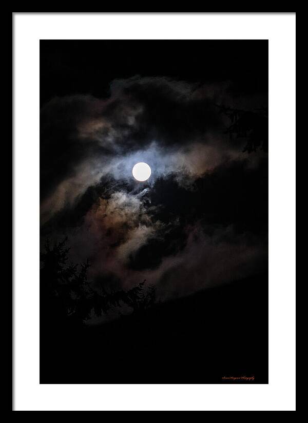 Clouds around the moon  - Framed Print