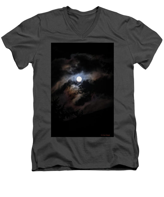Clouds around the moon  - Men's V-Neck T-Shirt
