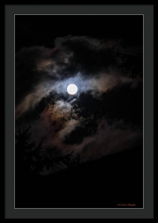 Clouds around the moon  - Framed Print