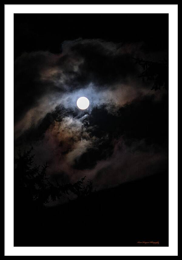 Clouds around the moon  - Framed Print