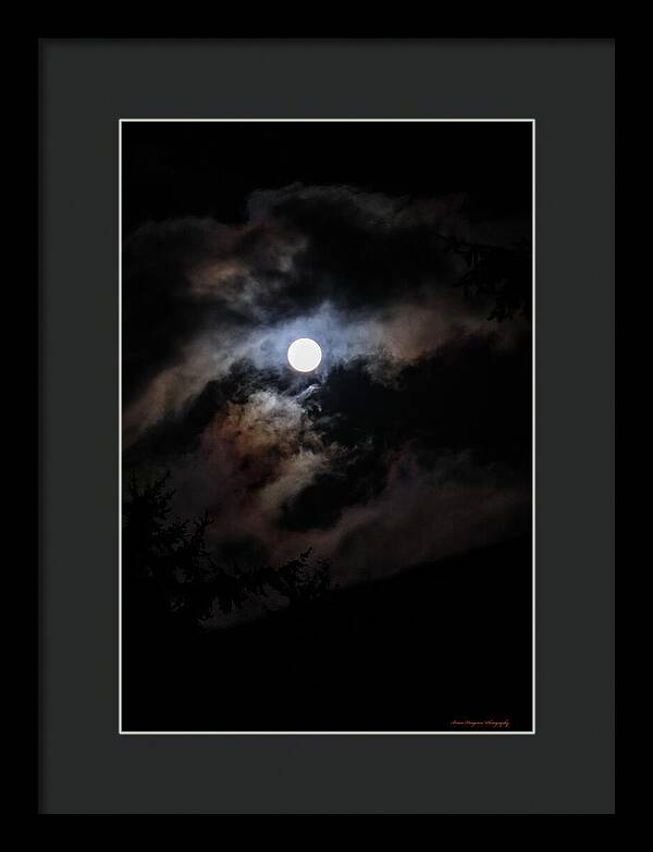 Clouds around the moon  - Framed Print