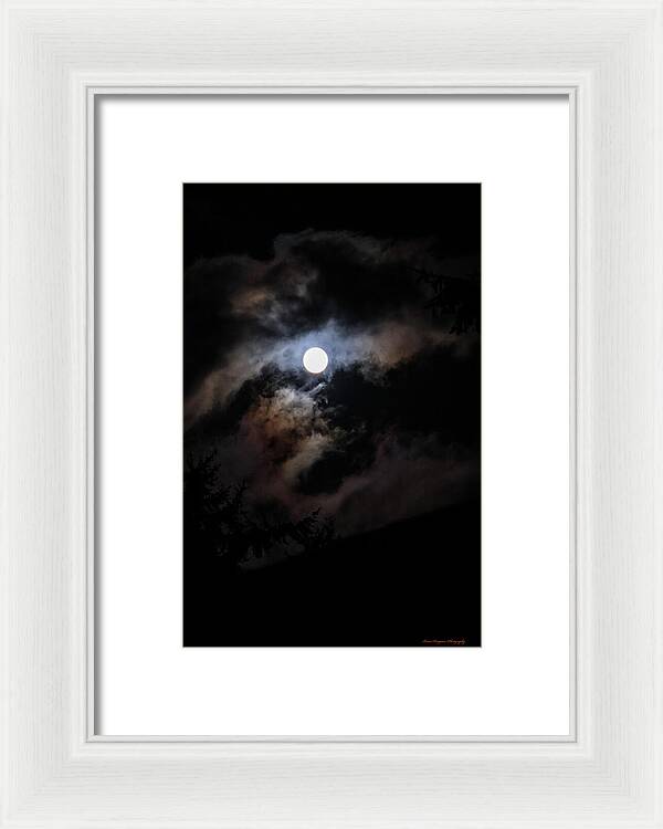 Clouds around the moon  - Framed Print