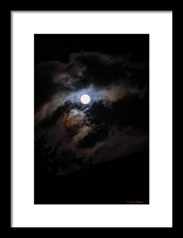 Clouds around the moon  - Framed Print