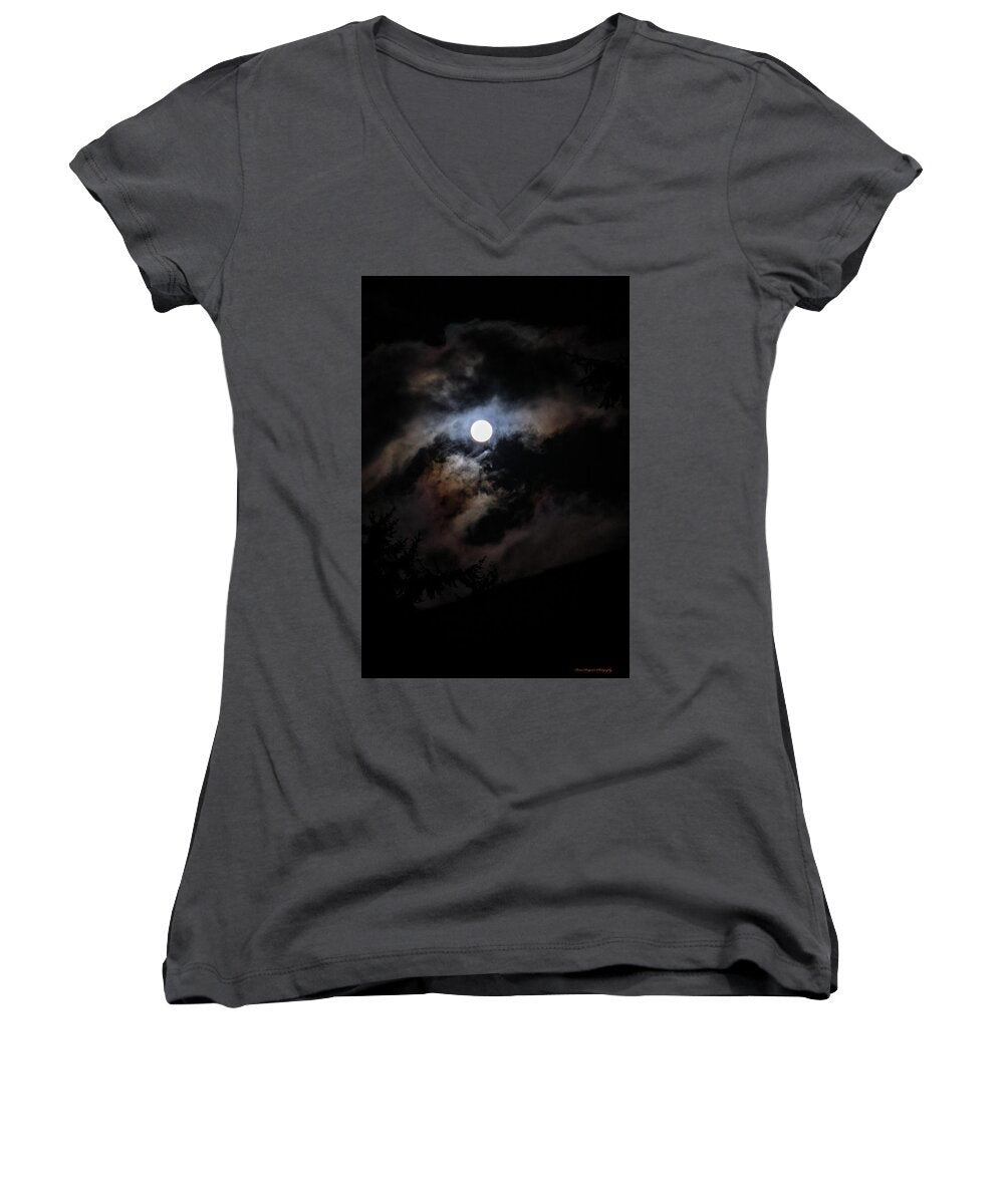 Clouds around the moon  - Women's V-Neck