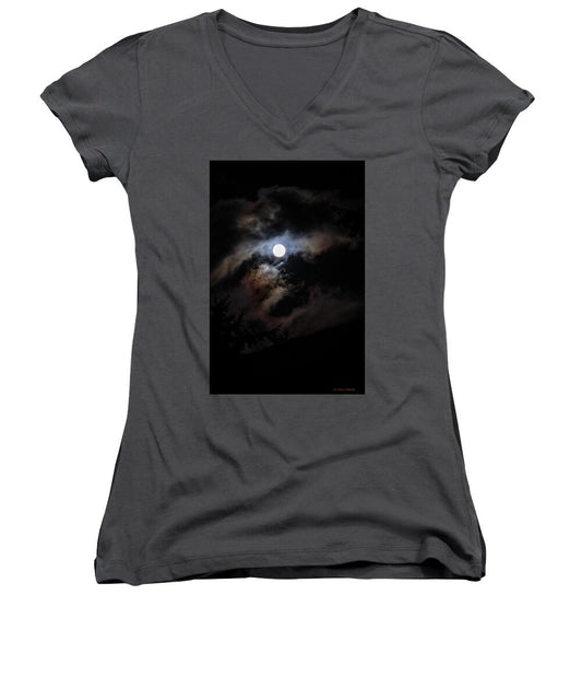 Clouds around the moon  - Women's V-Neck