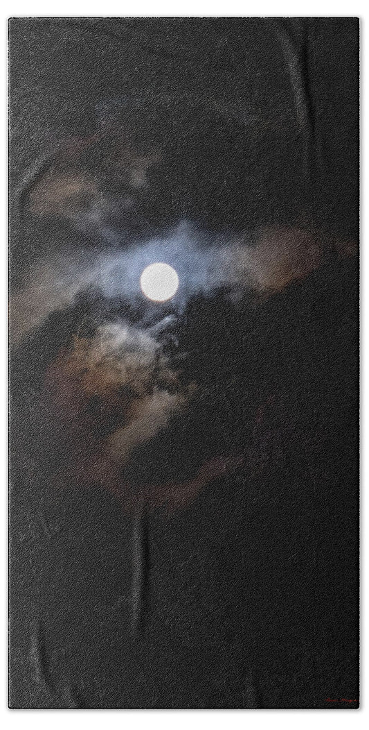 Clouds around the moon  - Beach Towel