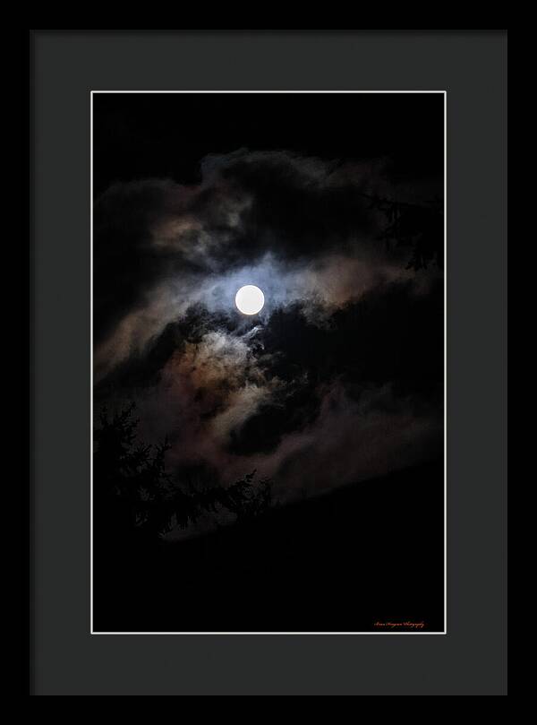 Clouds around the moon  - Framed Print
