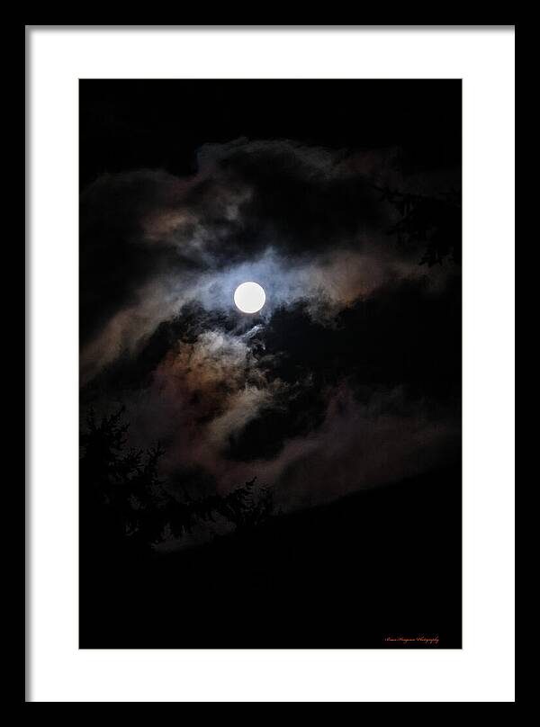 Clouds around the moon  - Framed Print