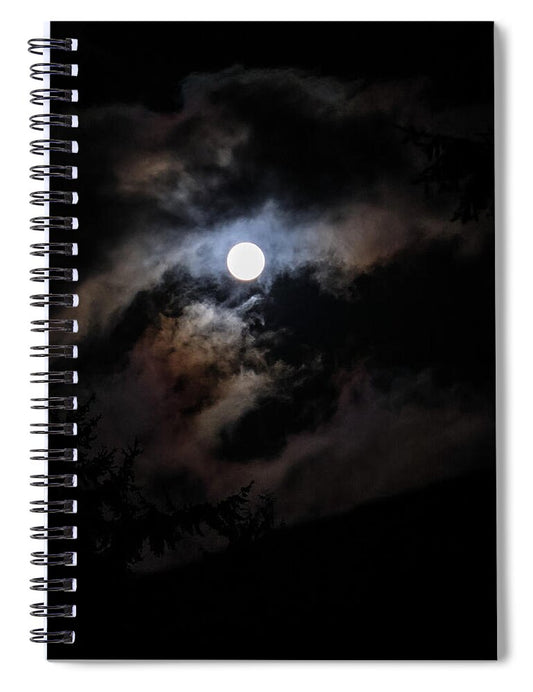 Clouds around the moon  - Spiral Notebook