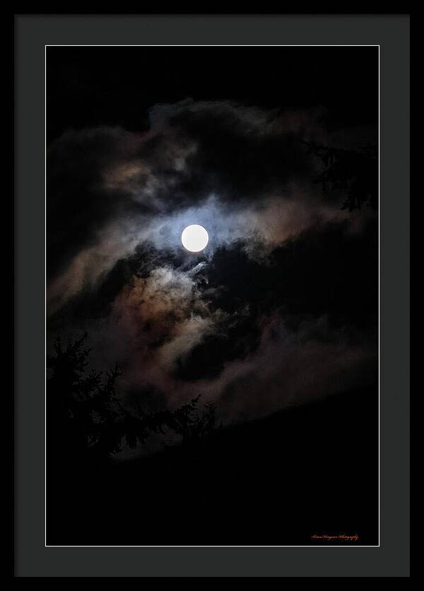 Clouds around the moon  - Framed Print