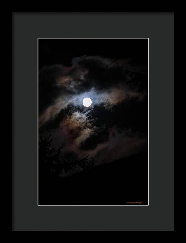 Clouds around the moon  - Framed Print