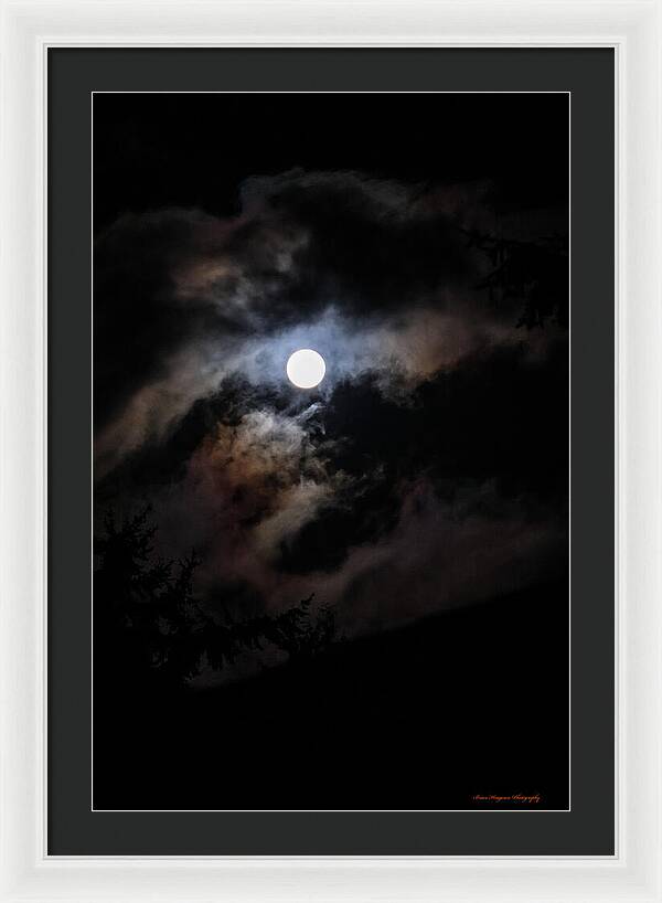 Clouds around the moon  - Framed Print