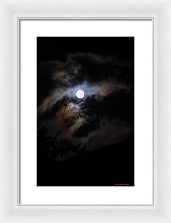 Clouds around the moon  - Framed Print