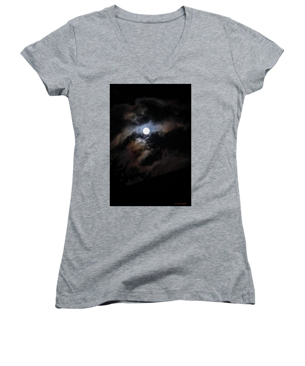 Clouds around the moon  - Women's V-Neck