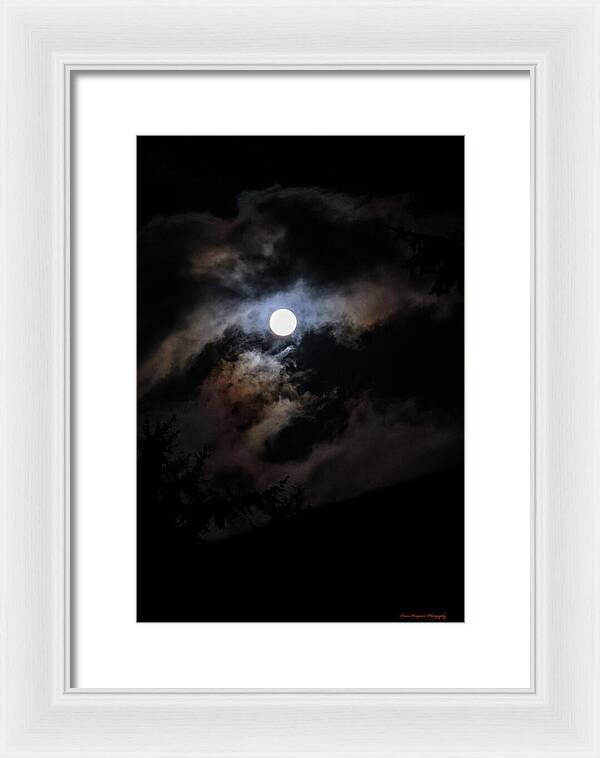 Clouds around the moon  - Framed Print