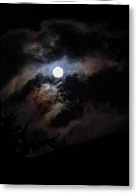 Clouds around the moon  - Greeting Card