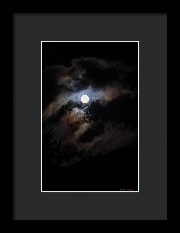 Clouds around the moon  - Framed Print