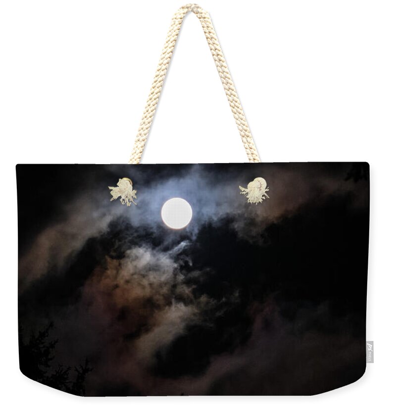 Clouds around the moon  - Weekender Tote Bag