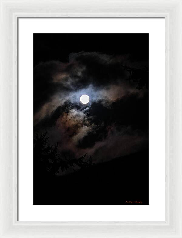 Clouds around the moon  - Framed Print