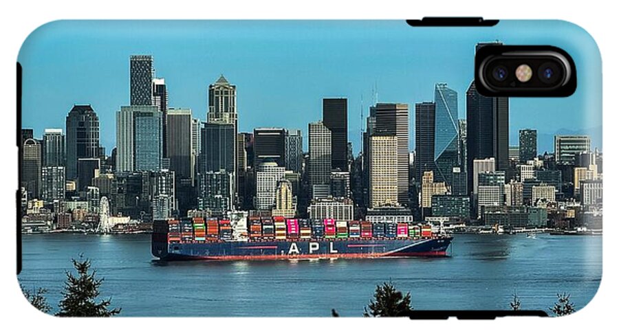 Container ship going into port  - Phone Case