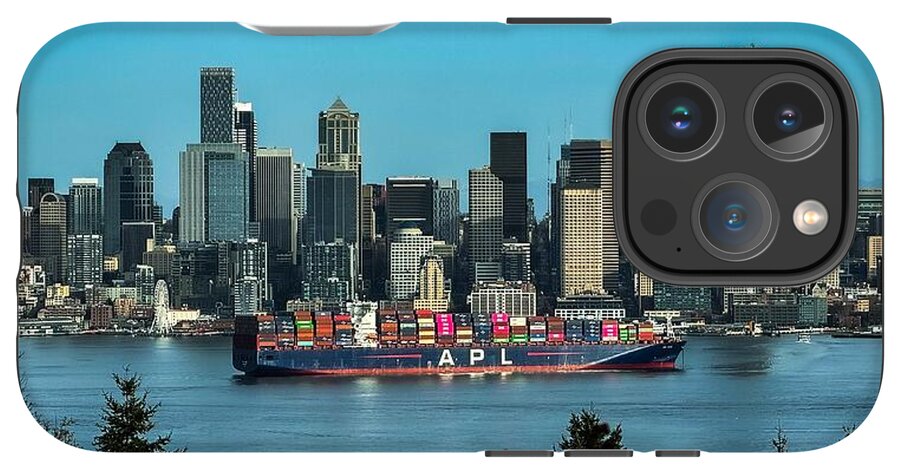 Container ship going into port  - Phone Case